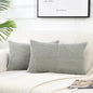 Fancy Homi 2 Packs Grey Lumbar Decorative Throw Pillow Covers 20x28 Inch for Living Room Couch Bed Sofa, Rustic Farmhouse Boho Home Decor, Soft Striped Corduroy Rectangle Accent Cushion Case 50x70 cm