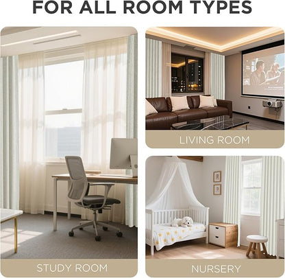 Joydeco Linen Blackout Curtains for Bedroom - 100% Light Blocking 1 Panels, Light Beige Drapes 100" W x 108" L, Thermal Insulated Room Darkening Curtains for Living Room, Rod Pocket & Back Tabs