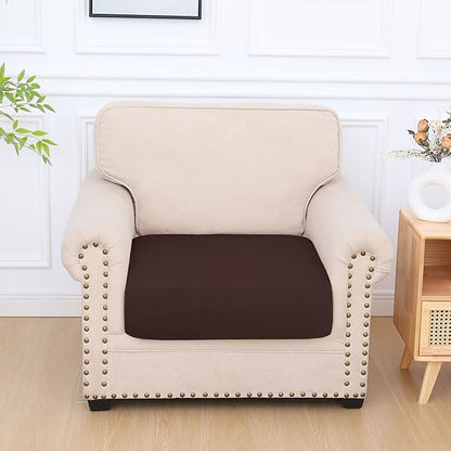 hyha Milk Silk Couch Cushion Covers, Soft Magic Sofa Covers Washable for Cushion Couch, Stretch Sectional Outdoor Cushion Covers for Patio Furniture with Elastic Bottom(Small, Chocolate)