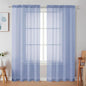 Simplebrand Denim Sheer Curtains 72 Inches Long 2 Panels for Living Room, Rod Pockets Airy Window Treatments Voile Sheer Black Curtains Panels Lightweight for Front Back Patio Glass Door, 42" Width