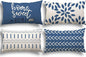 YCOLL Lumbar Pillow Covers 12x20 Set of 4, Modern Sofa Throw Pillow Cover, Decorative Outdoor Linen Fabric Pillow Case for Couch Bed Car, Light Blue