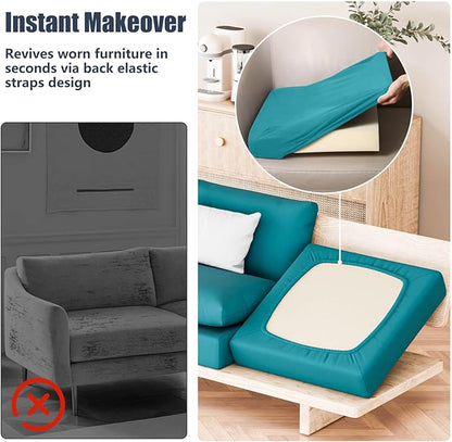 8Pcs Stretch Patio Cushion Covers, Outdoor Couch & Sofa Replacement Slipcovers for Patio Furniture Cushion Covers, Washable Reusable Furniture Protector