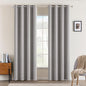 MIULEE Linen Texture Curtains for Bedroom Solid 100% Blackout Thermal Insulated Light Gray Curtains Grommet Room Darkening Drapes for Living Room Nursery 52x108 Inch (2 Panels)