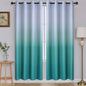 SimpleHome Ombre Room Darkening Curtains for Bedroom, Gradient Grey White to Teal Light Blocking Thermal Insulated Grommet Window Curtains/Drapes for Living Room,2 Panels, 52x72 inches Length