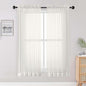 OWENIE Ivory Sheer Curtains 68 Inch Length 2 Panels Set for Bedroom Living Room, Light Filtering Voile Sheer Curtains, Airy Rod Pocket Farmhouse Curtain, Ivory, Each 42Wx68L inch