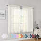 Simplebrand Rod Pocket Top Solid Voile Sheer Curtains for Bedroom, 54 Inch Length Drapes Set of 2, Lightweight and Light Filtering Elegant Ivory Curtains Panels Window Treatment, 42W×54L, Ivory