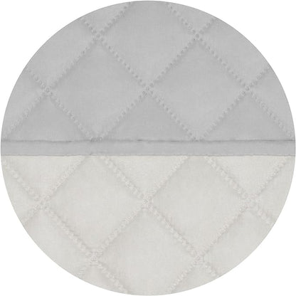 PureFit Reversible Quilted Sofa Cover, Water Resistant Slipcover Furniture Protector, Washable Couch Cover with Non Slip and Elastic Straps for Kids, Dogs (Oversized Recliner, Light Gray/Ivory)
