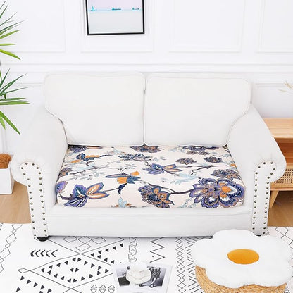 Smiry Printed Couch Cushion Covers, Stretch Soft Couch Covers for Sofa, Washable Non-Slip Sofa Slipcover Furniture Protector for Indoor and Outdoor (Medium, Beige)
