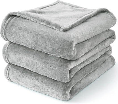 BEDELITE Fleece Blanket Light Grey Throw Blankets for Couch & Bed, Luxury Plush Cozy Fuzzy 50x60 inches, Super Soft Warm Lightweight Throw for Travel Camping