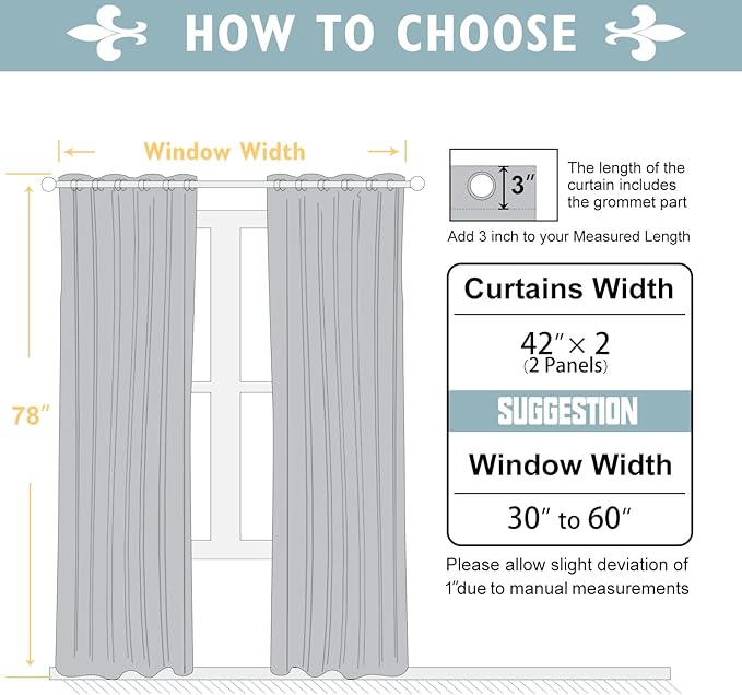 ChrisDowa Blackout Curtains 78 inches Long for Bedroom - 2 Panels Set Grommet Thermal Insulated Room Darkening Curtains for Living Room (Navy Blue, 42 x 78 Inch)