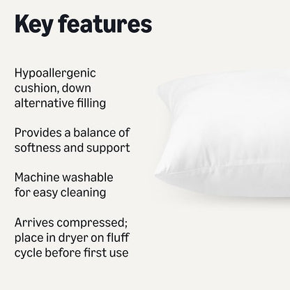 Amazon Basics Long Body Pillow for All Position Sleepers, 20 x 54 inches, Supportive, 1 Pack