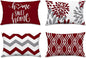 Hexagram Geometric Burgundy Pillow Covers 12x20 Set of 4, Decorative Outdoor Boho Modern Throw Pillow Covers, Home Sweet Home Farmhouse Cushion Case for Couch Sofa Bedroom Indoor Decor(No Insert)