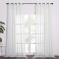 NICETOWN Long Sheer Curtain Panels - Ring Top Modern Window Treatment Voile Drapes for Bedroom/Living Room (Light Gray, One Pair, W54 x L96)