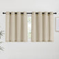 NICETOWN Angora Linen Kitchen Curtains 36 inch Length, Decorative Thick Flax Small Window Treatments Privacy Assured with Light Filtering for Bedroom/Bathroom, W55 x L36, 2 Panels