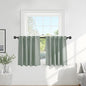 Pony Dance Small Blackout Curtains for Kitchen Windows, Short Drapes for Bathroom, Thermal Insulated Window Curtains Tiers for Basement, W 29 x L 36, Sage Green,2 PCS