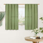 LAMIT 48 Inch Linen Curtains 2 Panels, Soft Faux Linen Light Filtering Panels Rod Pocket Farmhouse Privacy Drapes for Small Window/Loft Room, 42 x 48 Inch, Green
