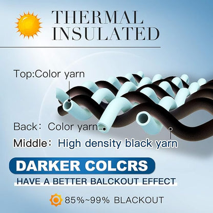 Yakamok Blackout Curtains for Bedroom,Thermal Insulated Blackout Grommet Top Drapes for Living Room,Sage Green,52x84 Inch, 2 Panels