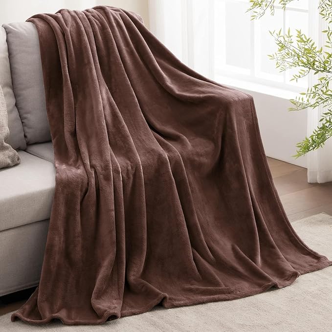 BEDELITE Fleece Blanket Brown Throw Blankets for Couch & Bed, Luxury Plush Cozy Fuzzy Blanket 50" x 60", Super Soft Warm Lightweight Throw Blanket for Travel Camping