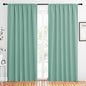 NICETOWN 2 Panels Blackout Curtains, Rod Pocket Thermal Insulated Drapes 84 inches Long, Easy-Care Modern Home Decoration Sunshades for Guest Room, Living Room, Office, 62 x 84 Inch, Aqua