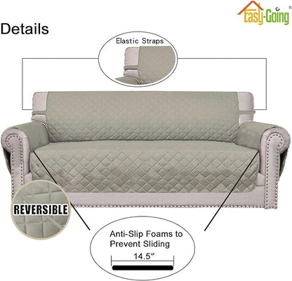 Easy-Going Chair Sofa Slipcover Reversible Sofa Cover Water Resistant Couch Cover Furniture Protector Cover with Elastic Straps for Pets Kids Children Dog Cat (Chair, Beige/Beige)