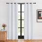 NICETOWN Room Darkening Curtains for Living Room, 34 by 80, 2 Panels, Greyish White, Easy Care Solid Thermal Insulated Silver Grommet Light Blocking Vertical Drapes for Bedroom