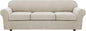 H.VERSAILTEX 4 Piece Stretch Sofa Covers for 3 Cushion Couch Covers for Living Room Furniture Slipcovers (Base Cover Plus 3 Seat Cushion Covers) Thicker Jacquard Fabric (XL Sofa, Island Fossi)