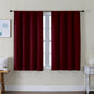 Simplebrand Ava Burgundy Short Blackout Curtains for Bedroom 45 Inches Long 2 Panels Set, Solid Thermal Insulated, Energy Saving Window Treatment Curtains Blackout Drapes, W40 x L45 Inch, Burgundy