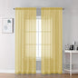 Chyhomenyc Mustard Yellow Sheer Curtains 78 Inches Long for Living Room, Light Filtering Solid Color Voile Bedroom Curtains, Rod Pocket Window Sheer Curtain Panels, Each 42Wx78L, 2 Panels
