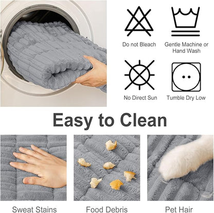hyha Couch Covers for Dogs Washable, Non Slip Plush Dog Sofa Protectors, Fuzzy Pet Couch Covers for 3 Cushion Sofa Pet Friendly (Grey, 27.6" x 70.9")