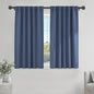 PONY DANCE Blue Room Darkening Curtains 45 inch Length, Window Treatment Panels Back Tab/Rod Pocket Thermal Insulated Short Blackout Curtains for Boy Bedroom, W 42 x L 45 Inches, Blue Haze, 2 Panels