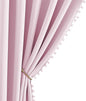 NICETOWN Pom Pom Blackout Curtains for Girls Bedroom Boho Pink Window Curtains for Nursery Rod Pocket Thermal Insulated Living Room Darkening Curtain Panels for Play Room, 52" W x 84" L, 2 Panels