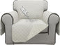 ISSUNTEX Double Protection 100% Waterproof Chair Sofa Covers for Living Room, Couch Covers for Chair Sofa, Reversible Furniture Protector Sofa Cover for Dogs, Pets, Kids (Chair, Ivory/Ivory)