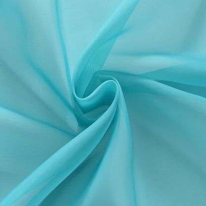 SpaceDresser Sheer Voile Window Treatment Rod Pocket Curtain Panels for Kitchen Bedroom Living Room Drapes Sunlight Filtering Privacy Semi Home Decor Assorted Colors Sizes (Turquoise, 52 W x 84 L)