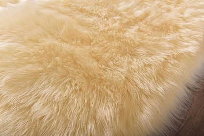 Latepis Yellow Rugs for Living Room Faux Sheepskin 5x6.7 Fuzzy Rugs Washable Fur Rug for Bedroom Bedside Home Décor, Rectangle