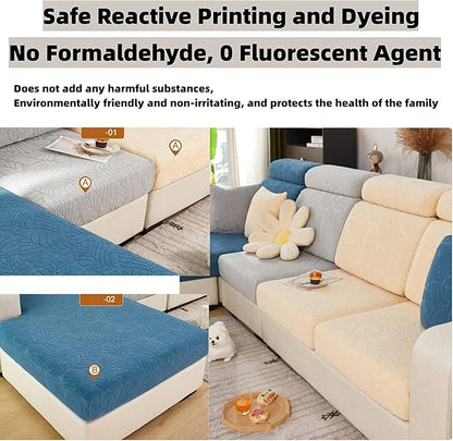 Couch Cushion Covers for Sofa Couch Covers Wear-Resistant Universal Sofa Cover Washable Stretch for Sectional Slipcovers (Texture-Blue,Back Cover M)