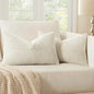 MIULEE Beige Decorative Lumbar Throw Pillow Covers 14x24 Inch for Couch Bed Sofa Pack of 2 Boho Neutral Farmhouse Throw Pillows Soft Cross Corduroy Patchwork Textured Cushion Cases