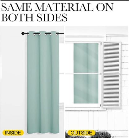 NICETOWN Patio Glass Door Panels - Blackout Curtains for Bedroom/Living Room, Privacy Panel Drapes for Dining and Guest Room (Aqua, 42 inches Wide x 90 inches Long, 1 Pair)