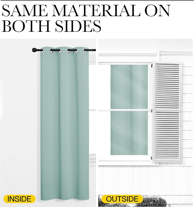 NICETOWN Aqua Blue Blackout Curtains 86" Long for Office, Dining Room, Guest Room, Sound Reducing Heat and Cold Block Curtain Panels for Modern Room Decorative (55" Wide by 86" Long, 2 Pieces)
