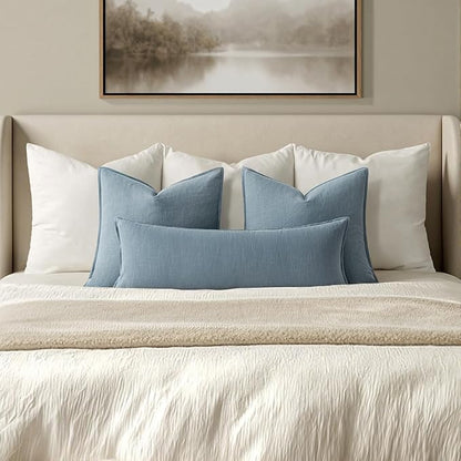 MIULEE Decorative Long Lumbar Throw Pillow Cover for Bed 14x36 Blue Grey Boho Farmhouse Neutral Couch Pillowcase Pack of 1 Accent Modern Sofa Cushion Livingroom Home Decor (Covers Only)