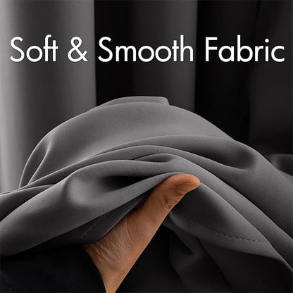 MIULEE Blackout Curtains 96 Inches Long for Bedroom Living Room Thermal Insulated Room Darkening Grommet Top Solid Light Blocking Drapery Set of 2 Window Panels Grey