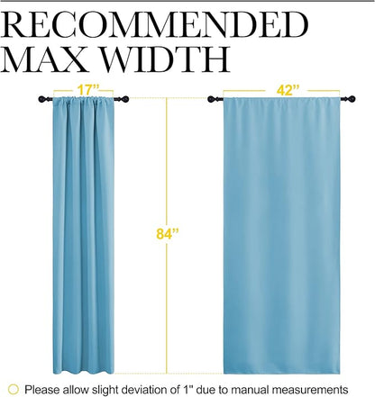 NICETOWN Blackout Curtains Window Draperies - Window Treatment Thermal Insulated Solid Room Darkening Drapes for Bedroom (Teal Blue, Set of 2, 42 by 84 inches Long)