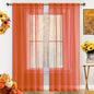 SpaceDresser Basic Rod Pocket Sheer Voile Window Curtain Panels Jaffa Orange 1 Pair 2 Panels 52 Width 63 Inch Long for Kitchen Bedroom Children Living Room Yard(Jaffa Orange,52 W x 63 L)