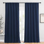 NICETOWN Navy Curtains Blackout Draperies - Modern Design Thermal Insulated Rod Pocket Blackout Drapes for Kid's Bedroom, Window Covering (1 Pair, 52 x 95 inches)