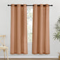 NICETOWN Burnt Orange Thick Linen Curtains 72" Length, Grommet Privacy Window Treatments Linen Weave with Light Penetration Vertical Drapes for Farmhouse/Home Office, W42 x L72, 2 Panels