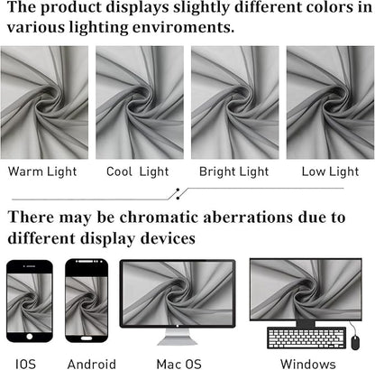 Lecloud Grey Sheer Curtains 45 Inch Long 2 Panels, Short Voile Drapes for Dinning Small Windows, Light Filtering Voile Curtain for Living Room Bedroom Bathroom, Dual Rod Pocket, 40" Wx45 L