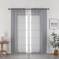 OWENIE Grey Sheer Curtains 72 Inches Long 2 Panels, Transparent Voile Sheer Curtain Double Rod Pocket Gauze Drapes for Living Room Bedroom Window Sliding Glass Door Treatment, 42 x 72 Inch