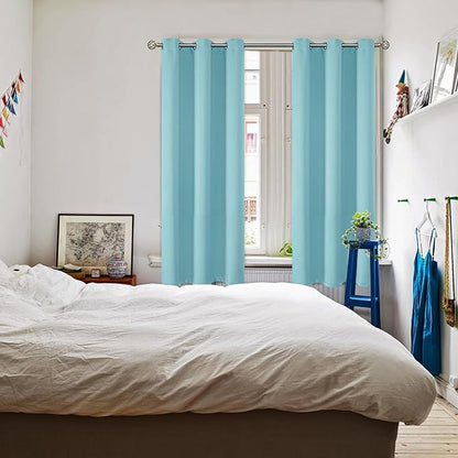BGment Blackout Curtains - Grommet Thermal Insulated Room Darkening Bedroom and Living Room Curtains, Set of 2 Panels (46 x 72 Inch, Baby Blue)