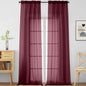 Burgundy Sheer Curtains for Windows 108 inches Long 2 Panels Set, Soft Lightweight Light Filtering Drapes for Living Room Bedroom, Dual Rod Pocket Sheer Curtains, 2x42Wx108L inches