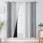 Estelar Textiler Full Room Darkening Greyish White and Grey Blackout Curtains for Living Room, Ombre Thermal Insulated Full Light Blocking Grommet Gray Blackout Drapes for Bedroom, 42Wx72L, 2 Panels