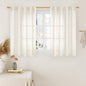 LAMIT Cream Linen Curtains 40 Inch for Small Window, Light Filtering Neutral Semi Sheer Window Boho Curtains Back Tab and Rod Pocket Panels for Kitchen/Living Room, 2 Panels, 34 x 40 Inch